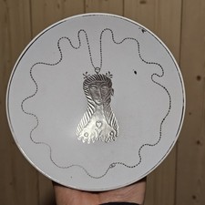 Stig Lindberg stoneware bowl with silver painting Gustavsberg Sweden