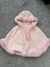 Faux Fur Furnatic Pink Girl Hooded Poncho