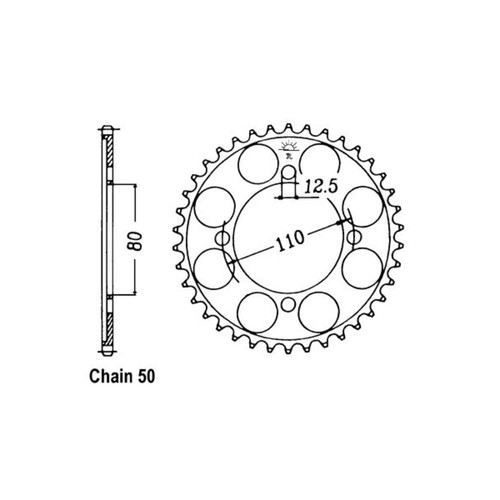 Honda 284 rear crown 77 - 284.48, crown: