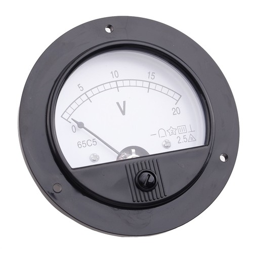 20v round analogue panel - dc, 0-20v