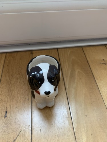 Black white ceramic dog - dog, design