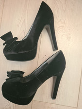 SCHUH BLACK SUEDE PLATFORM