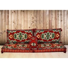 Corner Sofa Cushion pillows Lounge Couch Set Arabic Ottoman Kilim red ONLY COVER