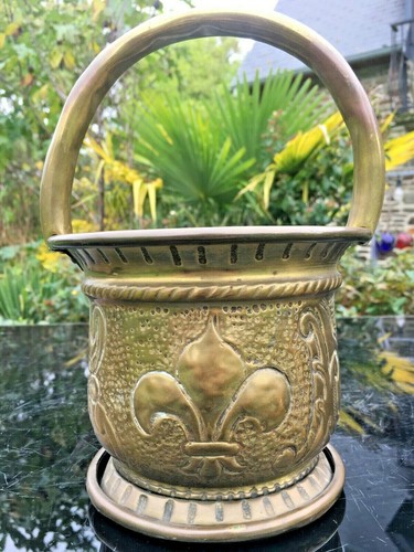 Brass plant pot - pot, planter