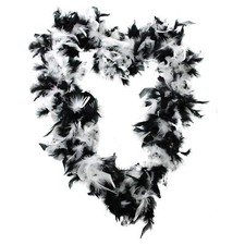 BLACK WHITE 65GR FEATHER BOA