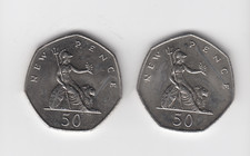 1978 & 1979 Fifty Pence Piece`s 2 x Uncirculated Very Nice 50p`s 197879 7-8