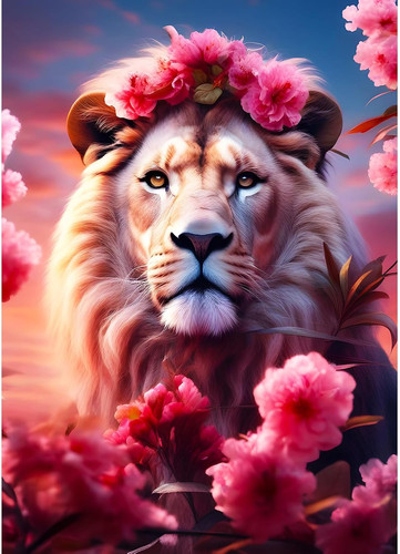Dphero lion diamond - diamond, painting