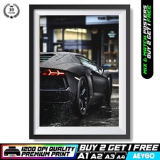LAMBORGHINI AVENATDOR Wall Art Print Poster Super Sport Car Large Size A4 A3 A2