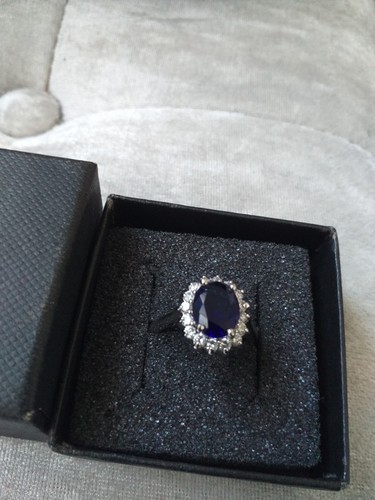 Platinum plated blue stone - ,