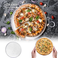 8/10/12/14in Non Stick Pizza Screen Pan Baking Tray Metal Net Seamless Aluminum