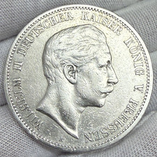 1898 German States PRUSSIA 5 Mark Wilhelm II silver .900 28g KM# 526