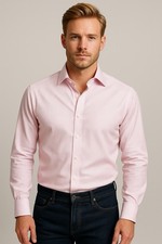 Thomas Pink The Imperial Shirt Pink Stripe Made in UK Size 16.5 Large