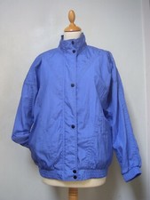 Vintage 90s shell suit jacket S mauve-blue, elastic cuffs and hem, front zip