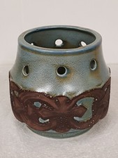 Vintage Rushton Pottery Isle of Man Celtic Brand Pierced Ceramic Vase