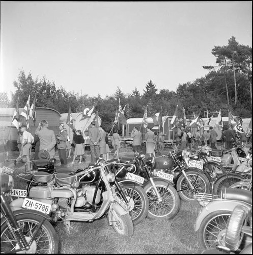 Parked motorbikes