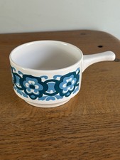 A VINTAGE RETRO BLUEPATTERN STAFFORDSHIRE POTTERIES SOUP MUG BOWL- Retro Cool