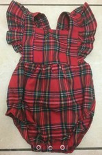 Baby Bodysuit Romper Playsuit Dolly Wear 6-12 Months NEW RRP £16.80 Red Tartan