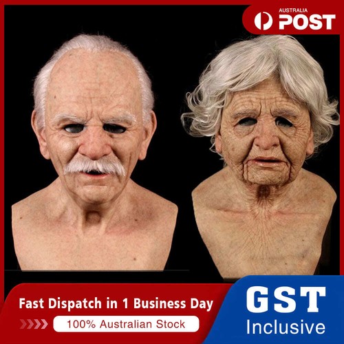 Latex old man woman mask - woman,