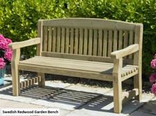 Swedish Redwood Outdoor Garden Bench ** Potluck Sale **