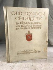 Old London Churches by Canon Benham Antique Leather Book Architecture England