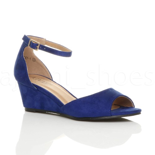 Womens ladies low mid wedge - mid,