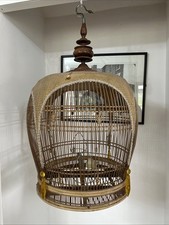 Antique Oriental Bamboo Bird Cage,song Bird/finch Beautiful Item, No Damage Vgc