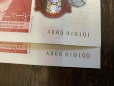 Queen Elizabeth £50 notes with unusual serial number