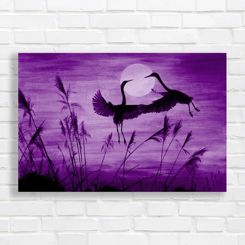 Autumn sunset pair - autumn, cranes