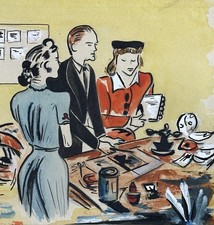 Original 1950s Gouache &