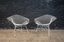 Pair of Original Harry Bertoia Diamond Chairs by Knoll ~ Vintage Mid Century