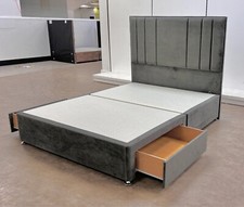 Highgrove 'Milan' King Size Bed Floor Standing Headboard Base 2 Drawer Grey NEW