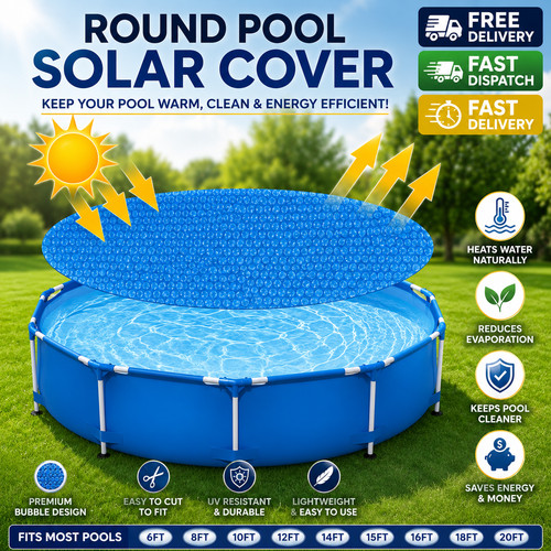 Round solar pool cover - pool,