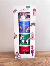 Cath Kidston 4x Stacking Christmas Holiday Festive Dogs Ceramic Mugs Hardly Used