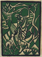 Jyoti Sahi - Signed Woodcut -