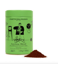 FORTNUM AND MASON ANYTIME BLEND DECAFFEINATED GROUD COFFEE 250 G TIN - FORTNUM