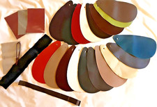 Job Lot of  24 Pieces of Leather and Suede Work Materials Mixed Colours - Crafts