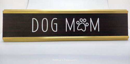Dog mom engraved paw print - mom,