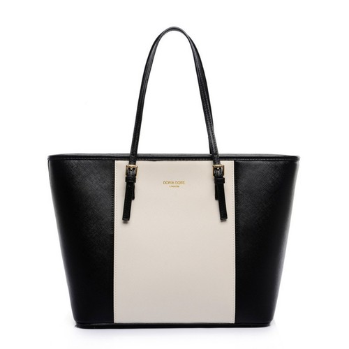 Women black large tote bag - black, for