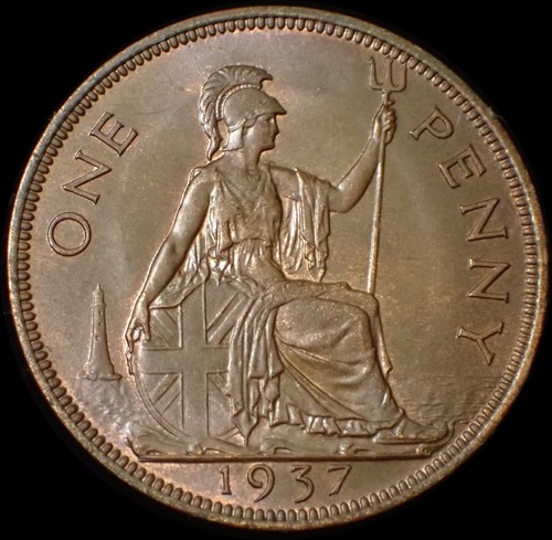 One penny 1937 george - uk,