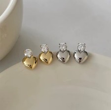 Heart Shaped Earrings Gold or