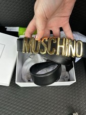 MOSCHINO Black Leather Belt