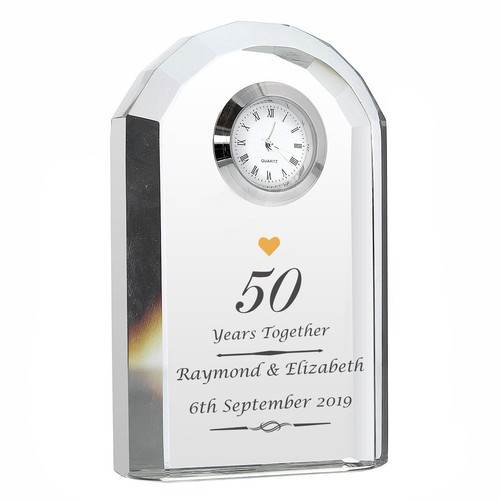 Crystal clock golden - crystal,
