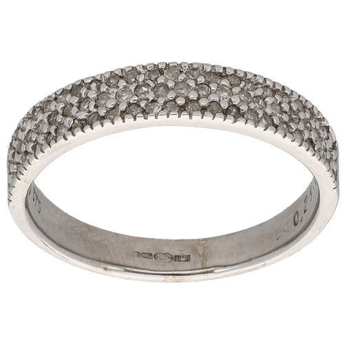 9ct white gold diamond ring - white,
