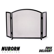Fire Screen - 3 Panels, Black