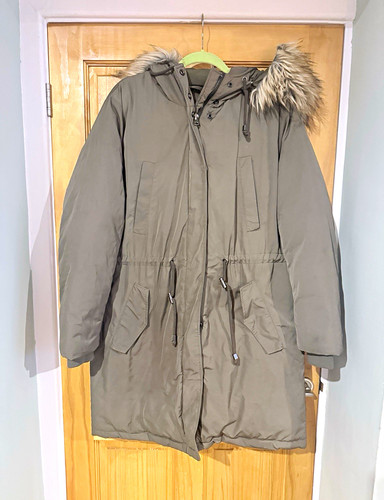 Topshop khaki long hooded - topshop,