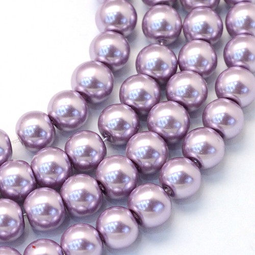 Glass faux pearl beads - beads, round