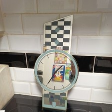 Vtg Funky FINNMIRROR Clock 1980s - Tested