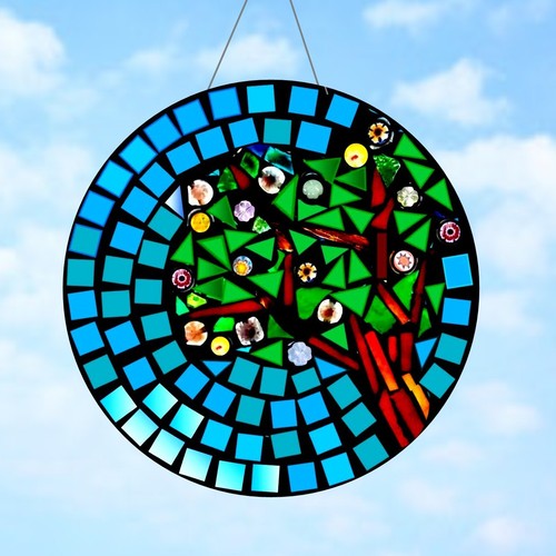 Cherry tree stained glass - cherry,