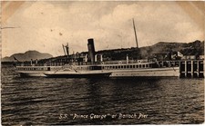 S.S. Prince George At Balloch Pier West Dunbartonshire Scotland Vintage Postcard