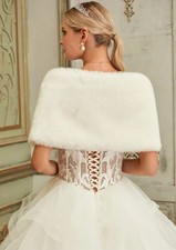 Ivory Faux Fur Bridal Bolero